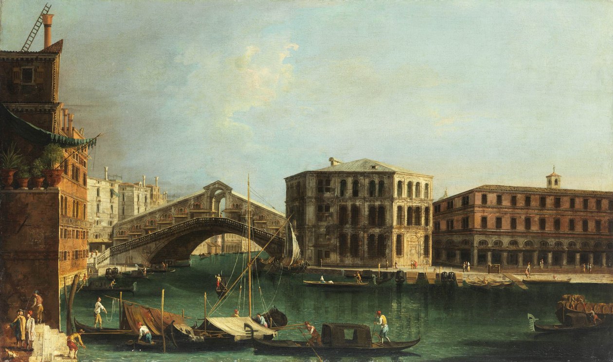 Francesco Albotto Pont du Rialto et Palais Camerlenghi - Francesco Albotto