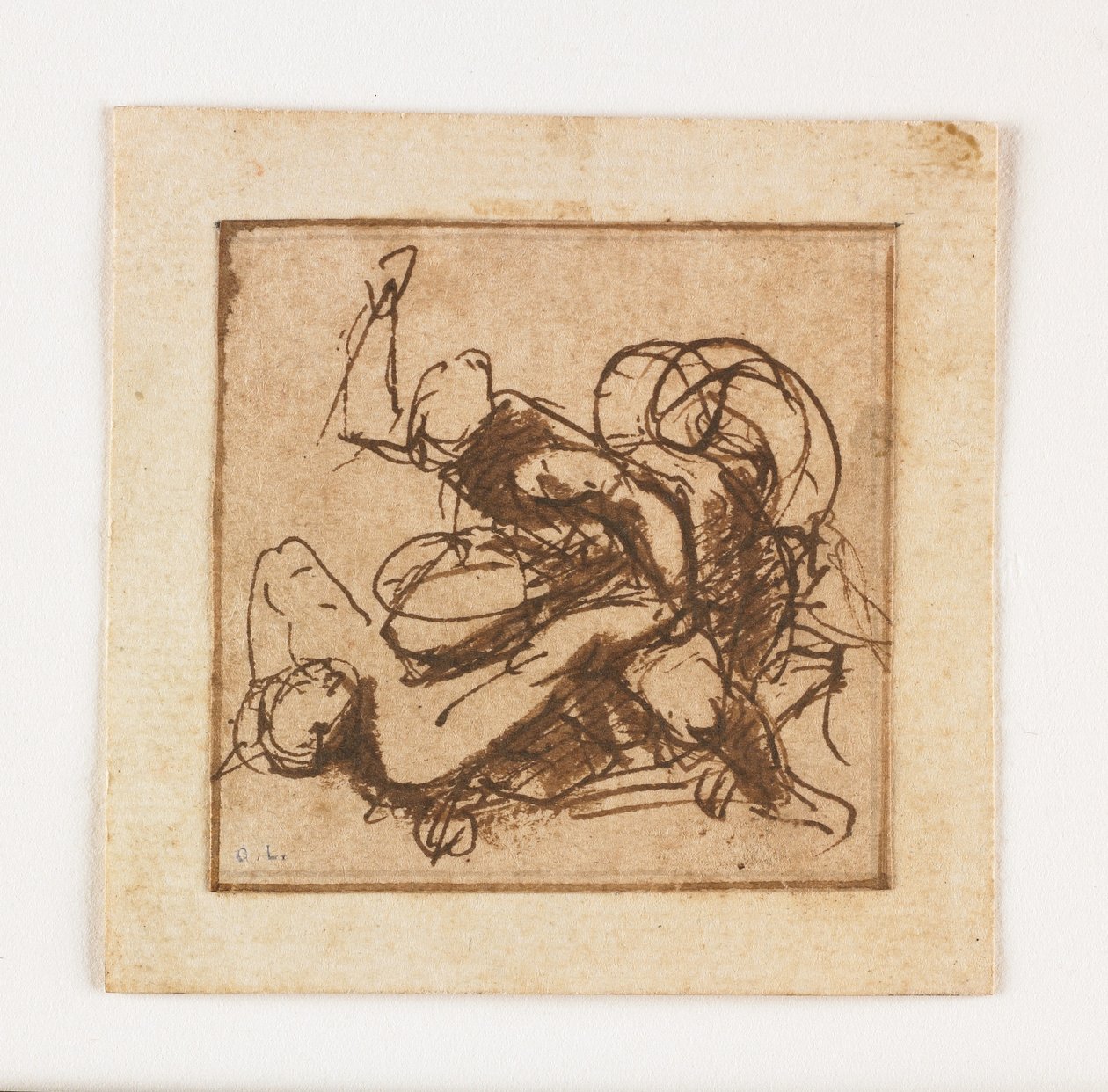 Étude de Deux Figures Masculines Combattant - Francesco Allegrini