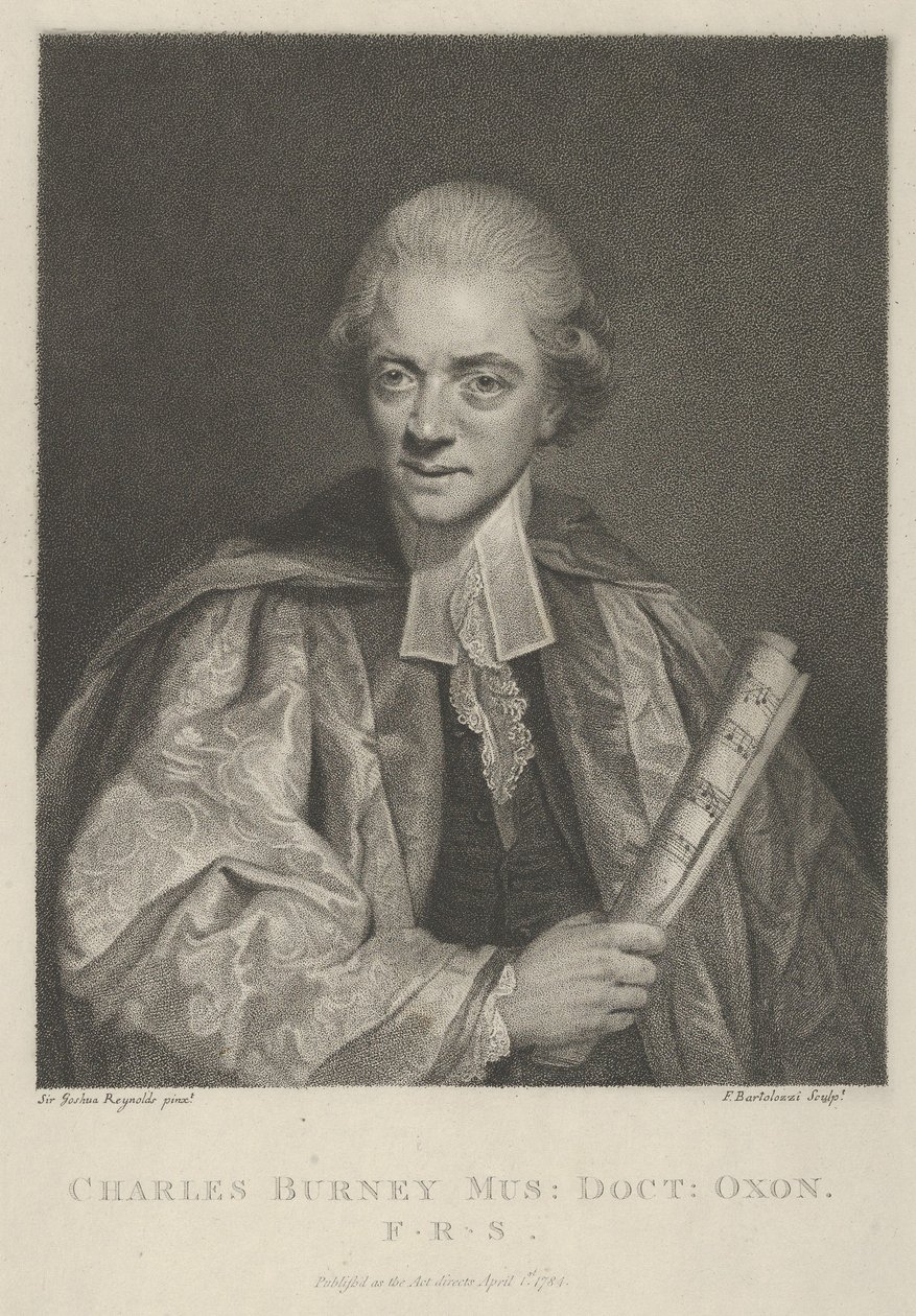 Charles Burney, 1er avril 1784 - Francesco Bartolozzi