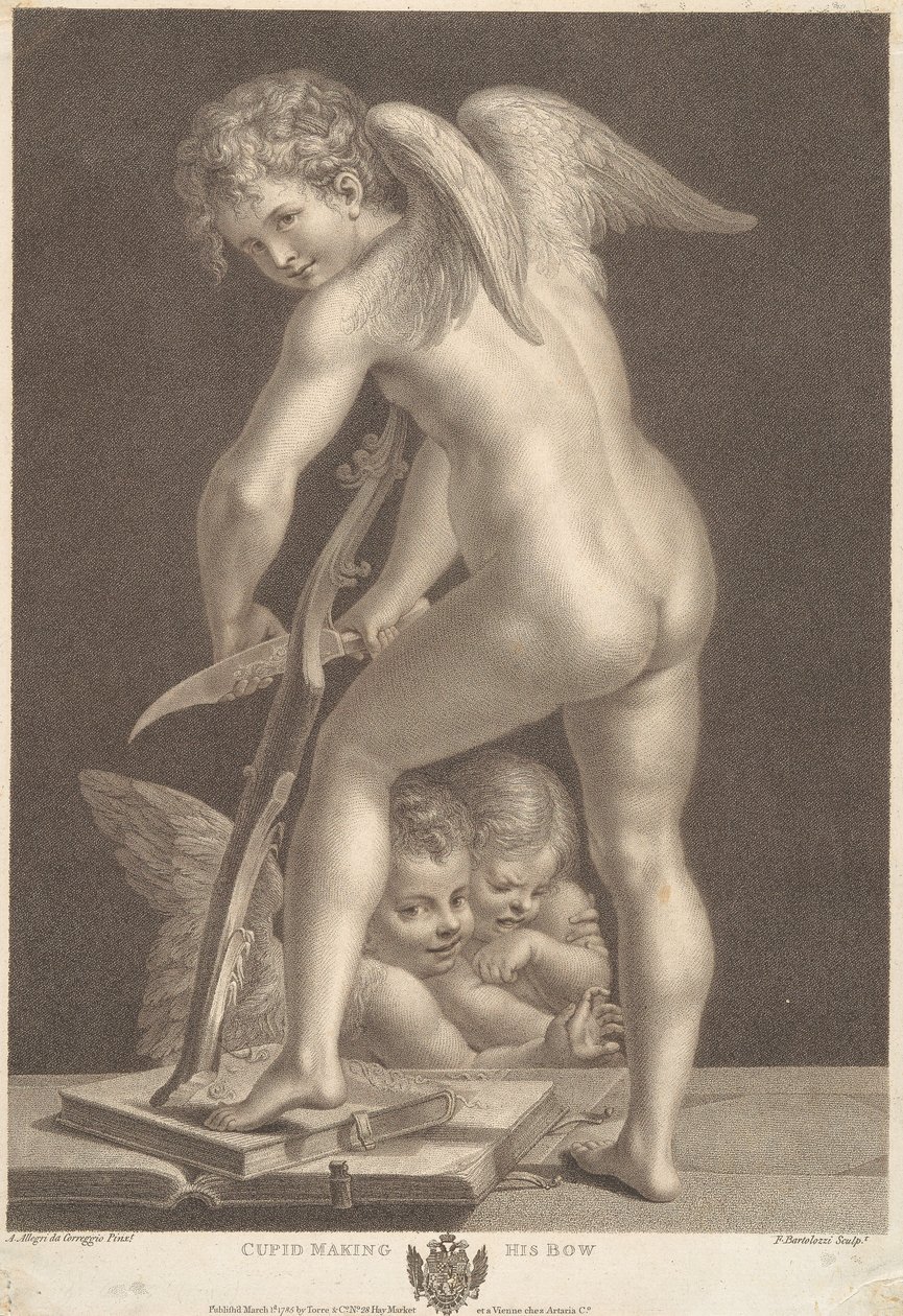Cupidon sculptant un arc - Francesco Bartolozzi