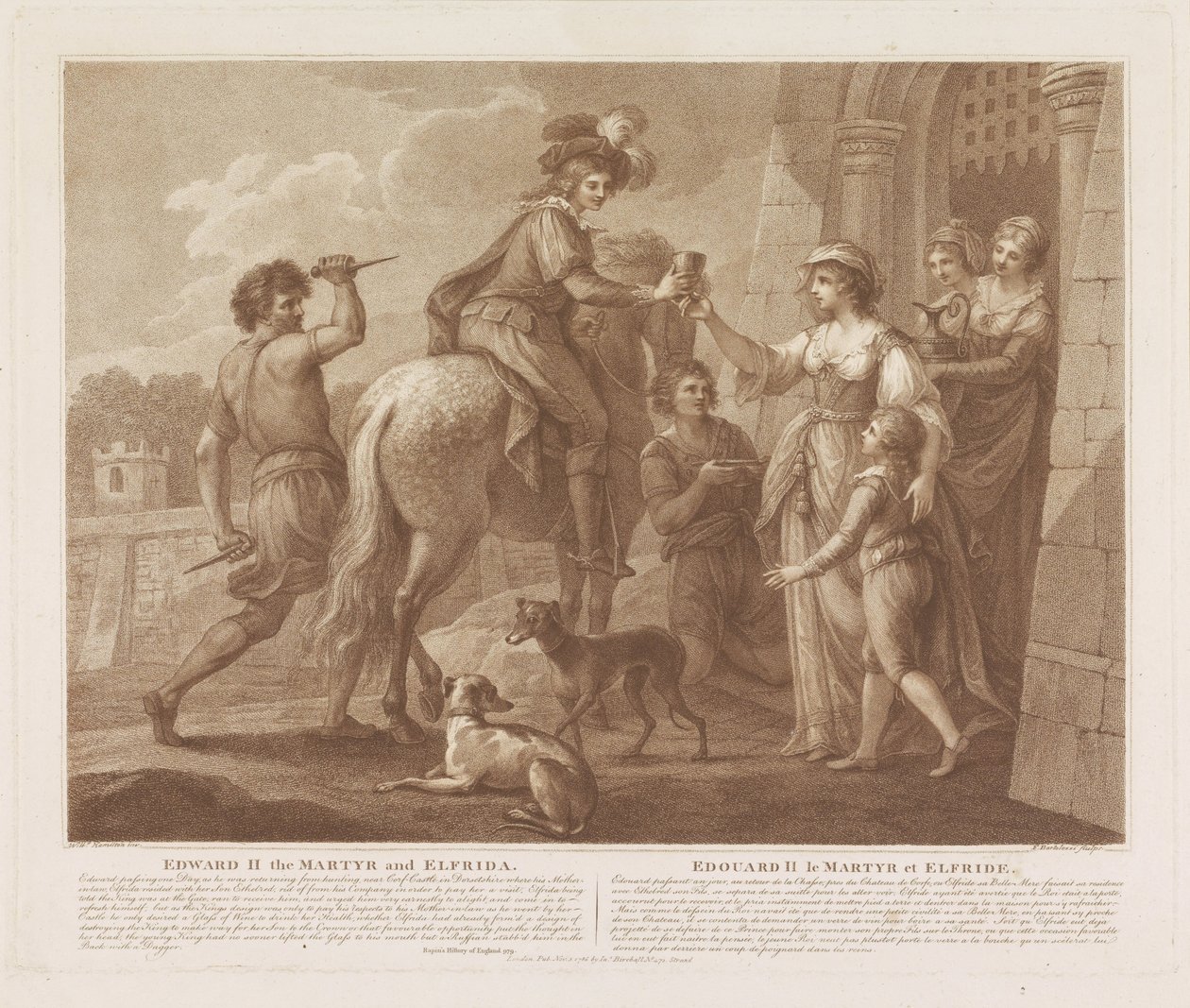 Édouard II le Martyr et Elfrida - Francesco Bartolozzi