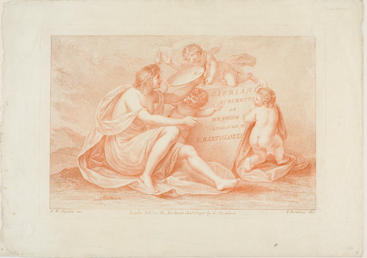 Frontispice des "Rudiments de dessin" de Cipriani - Francesco Bartolozzi