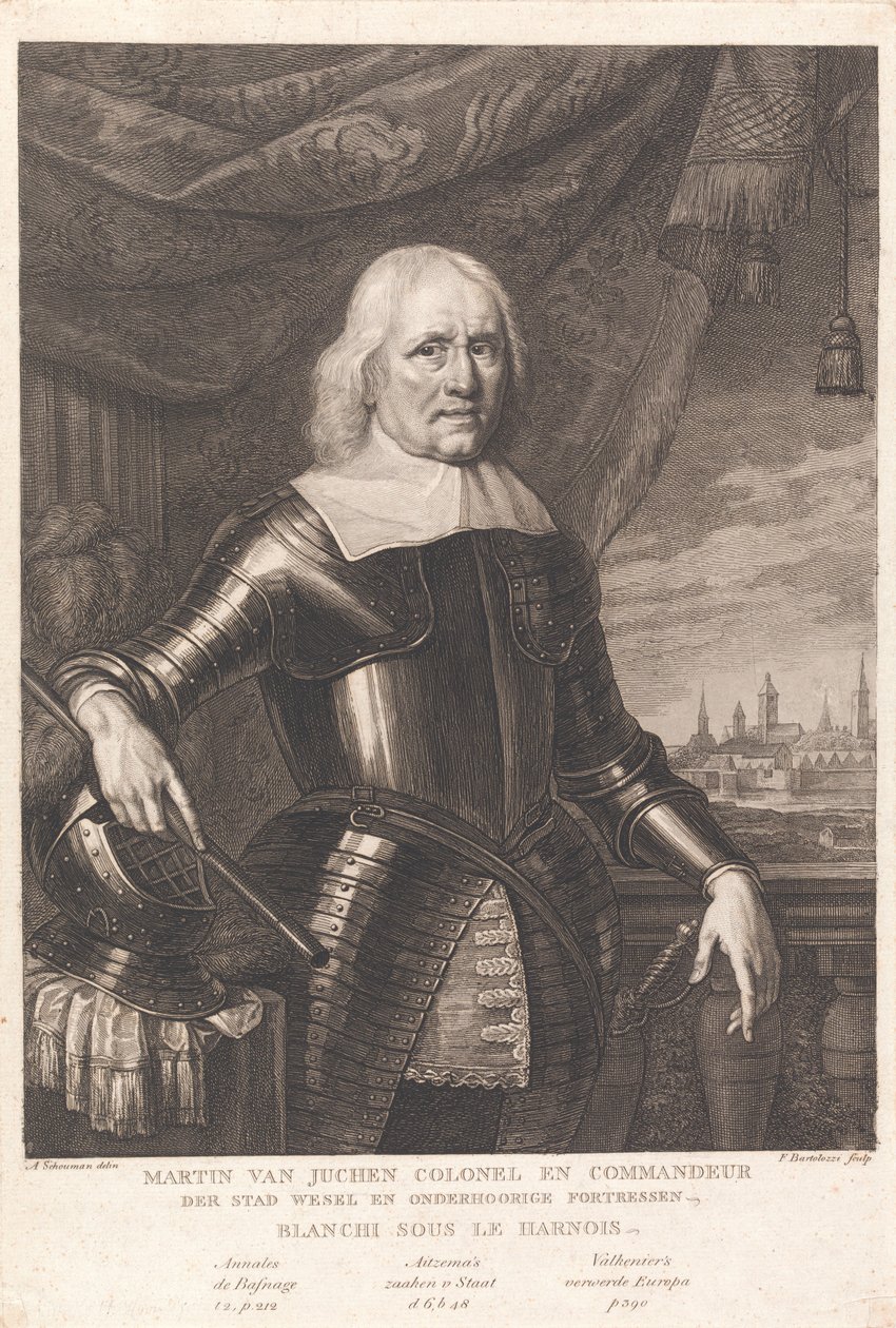 Martin Van Juchen, colonel et commandant de la ville de Wesel et des forteresses qui en dépendent, blanchi sous l
