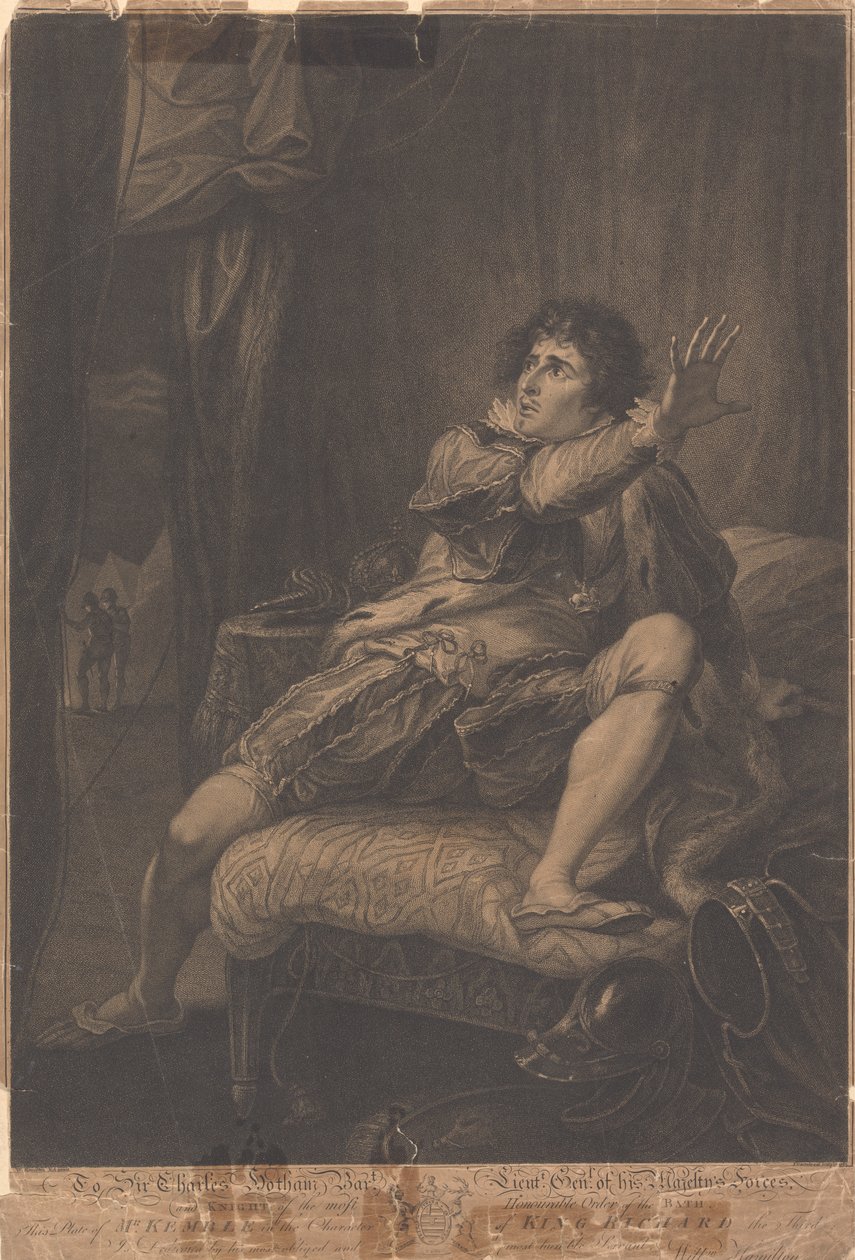M. Kemble dans le rôle du roi Richard III - "Richard III," Acte V, Scène V - Francesco Bartolozzi