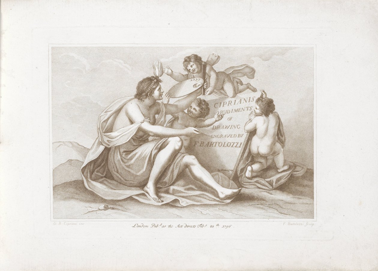 Page de titre avec personnification de la peinture - Francesco Bartolozzi