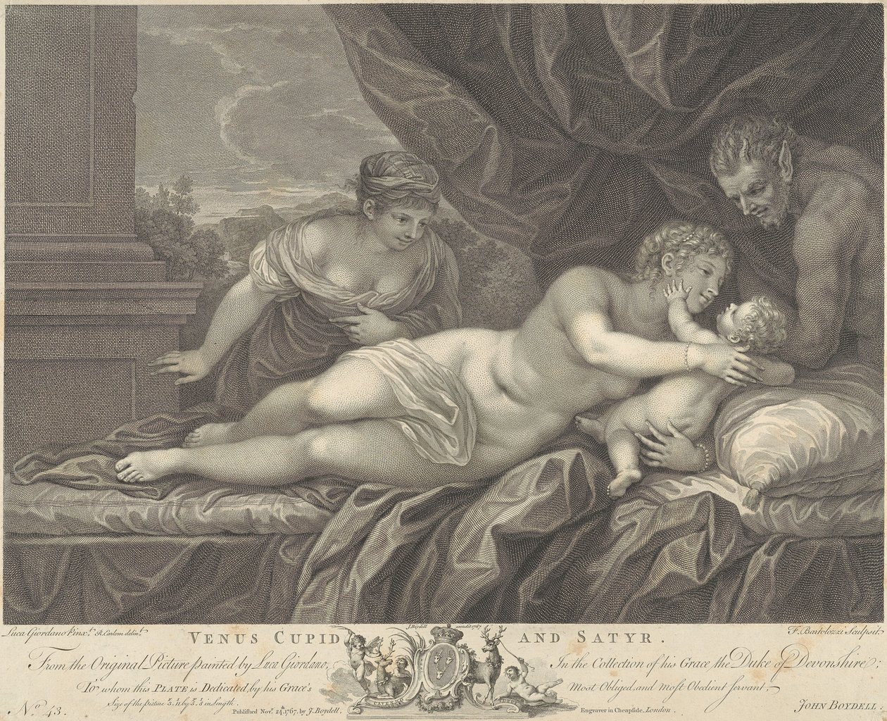 Vénus, Cupidon et un satyre - Francesco Bartolozzi