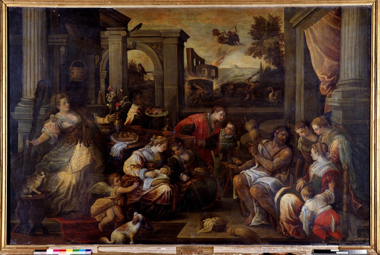 Hercule et Omphale - Francesco Bassano