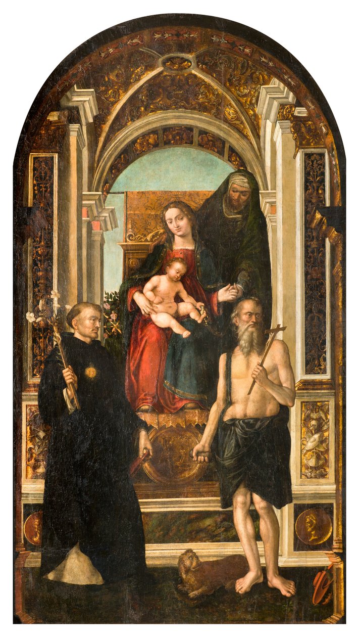 Transept nord, Autel de Saint Nicolas, Vierge en majesté et Enfant Sainte Anne Saints Nicolas de Tolentino et Jérôme, Francesco Casella 1510 - Francesco Casella
