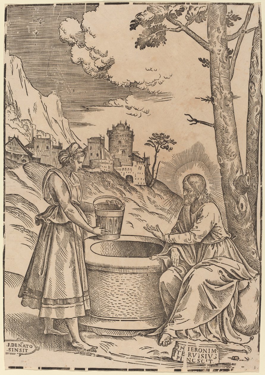 Le Christ et la Femme de Samarie - Francesco Denanto after Girolamo Pennacchi