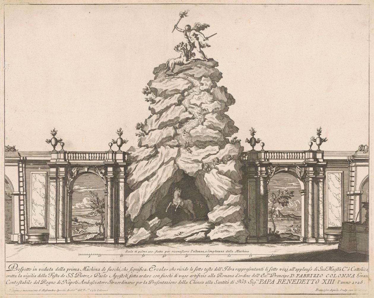La Prima Macchina pour la Chinea de 1726 : Hercule et l