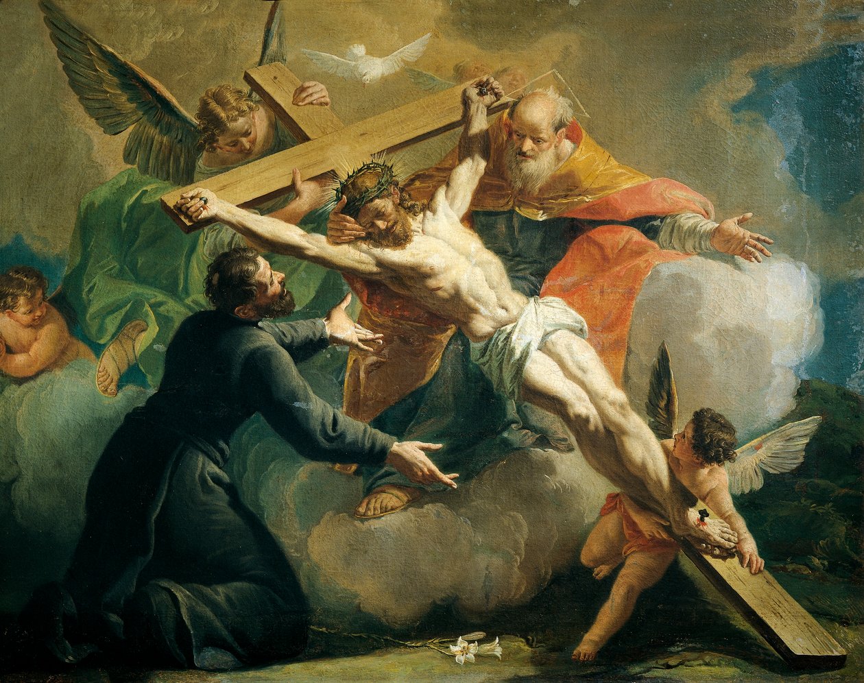 Crucifixion avec Dieu le Père et Saint Ignace de Loyola - Francesco Fontebasso