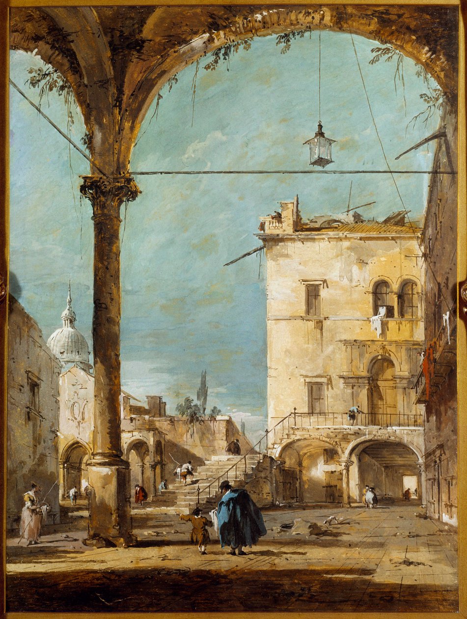 Un portique à Venise - Francesco Guardi