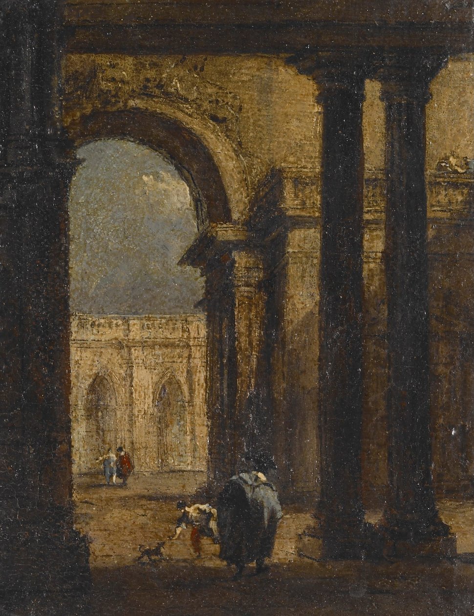 Capriccio : une cour de palais - Francesco Guardi