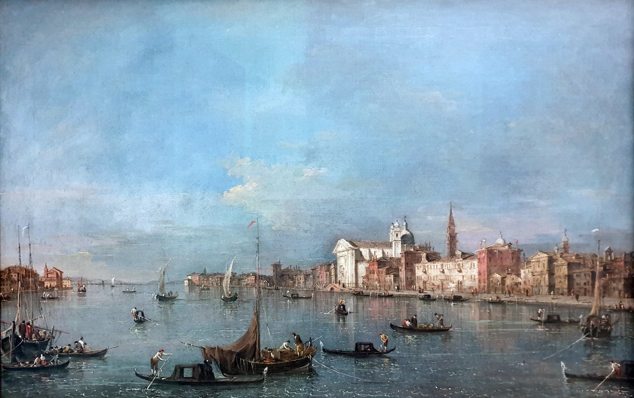 Allemand : Blick auf den Giudecca-Kanal nach Nordwesten mit den Zattere Vue sur le canal de la Giudecca vers le nord-ouest avec le Zattere - Francesco Guardi