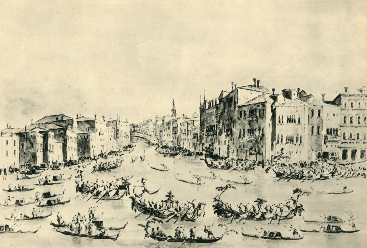 Régate sur le Grand Canal, Venise, milieu-fin du 18e siècle, 1943 - Francesco Guardi