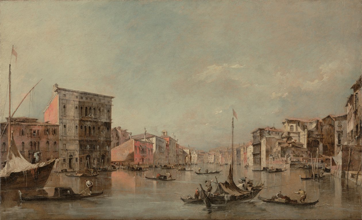 Le Grand Canal à Venise, avec le Palazzo Bembo - Francesco Guardi