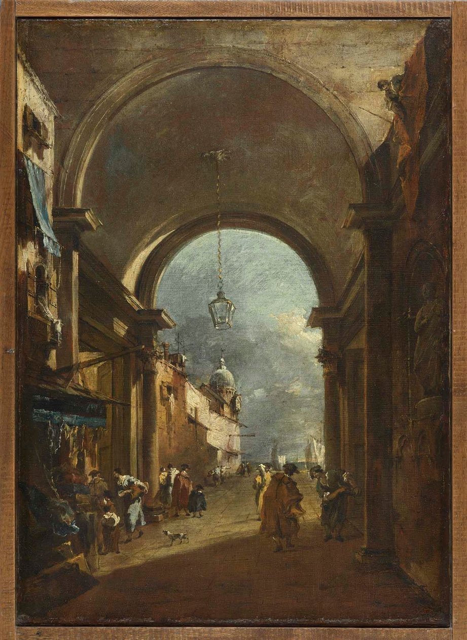 Vue à travers une porte - Francesco Guardi