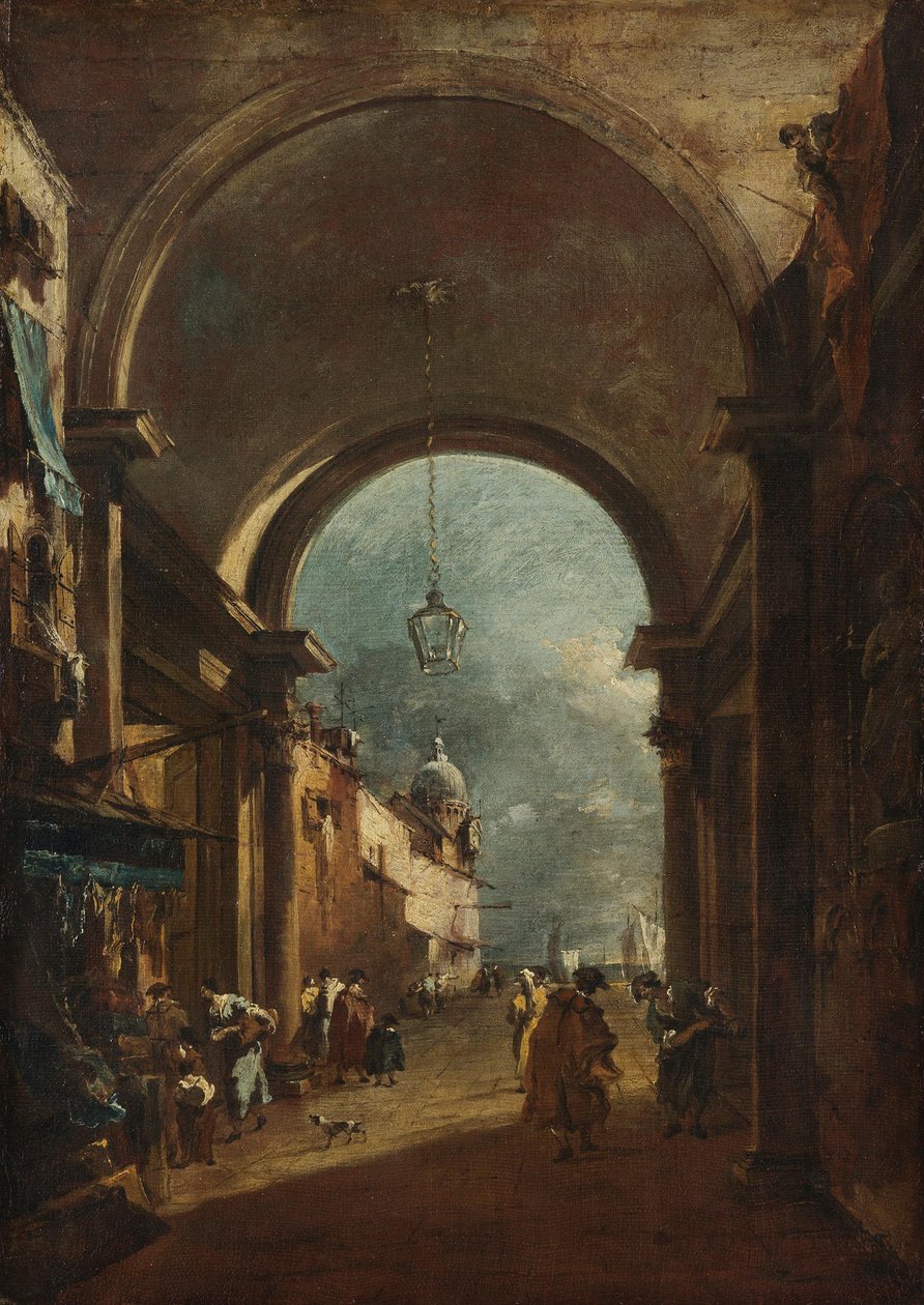 Vue à travers une porte - Francesco Guardi