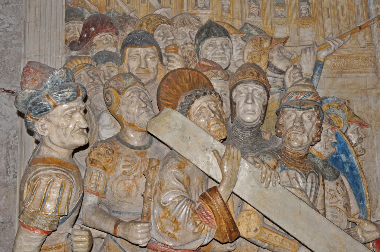 France, Avignon, Palais des Papes (1334), sculpture en marbre du chemin de croix du Couvent des Célestins à Avignon par Francesco Laurana (commandé en 1478) - Francesco Laurana