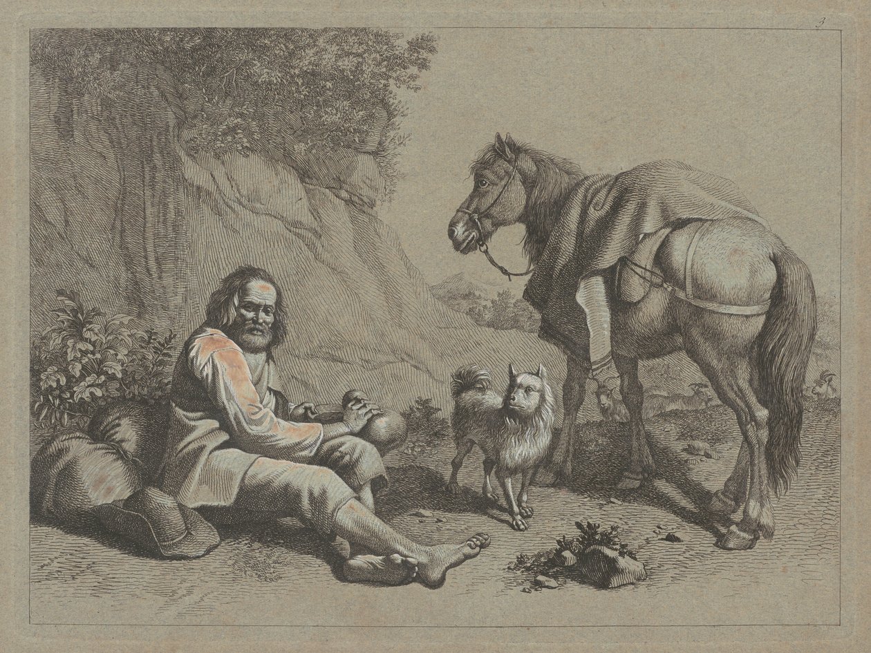Vieil homme assis sur le point de boire d