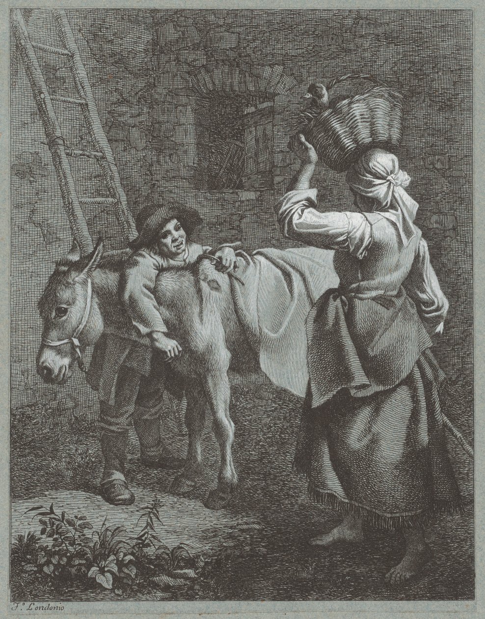 Garçon berger parlant à une fille de ferme, 1764 - Francesco Londonio