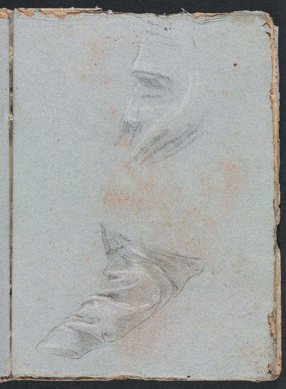 Carnet de croquis de Vérone : Étude de draperie page 39, 1760 - Francesco Lorenzi
