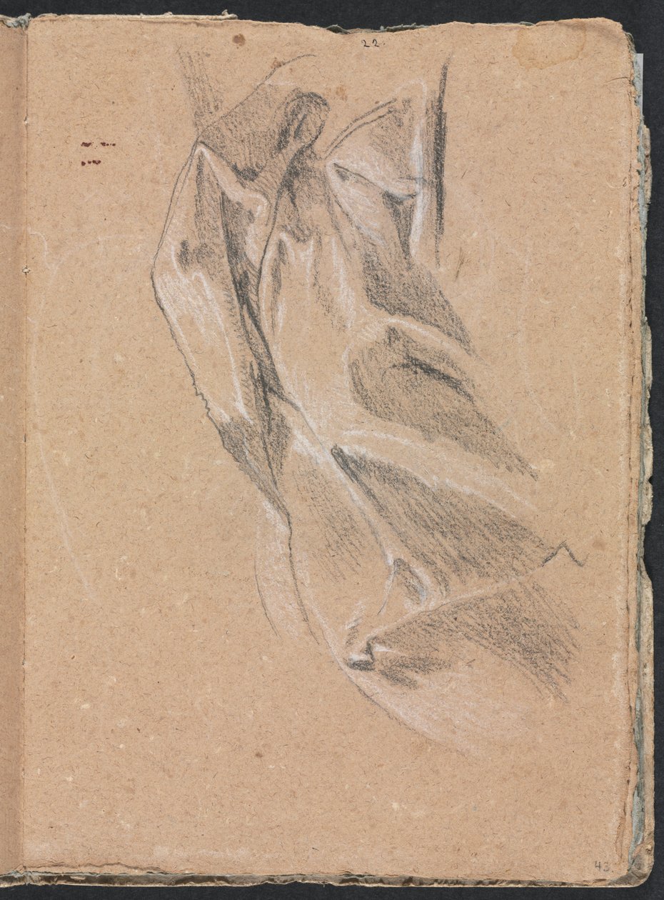Carnet de croquis de Vérone : Étude de draperie, page 43 - Francesco Lorenzi