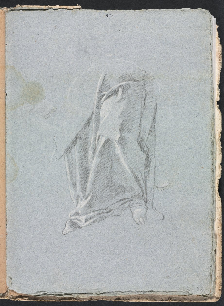 Carnet de croquis de Vérone : Draperie avec pied (page 83) - Francesco Lorenzi
