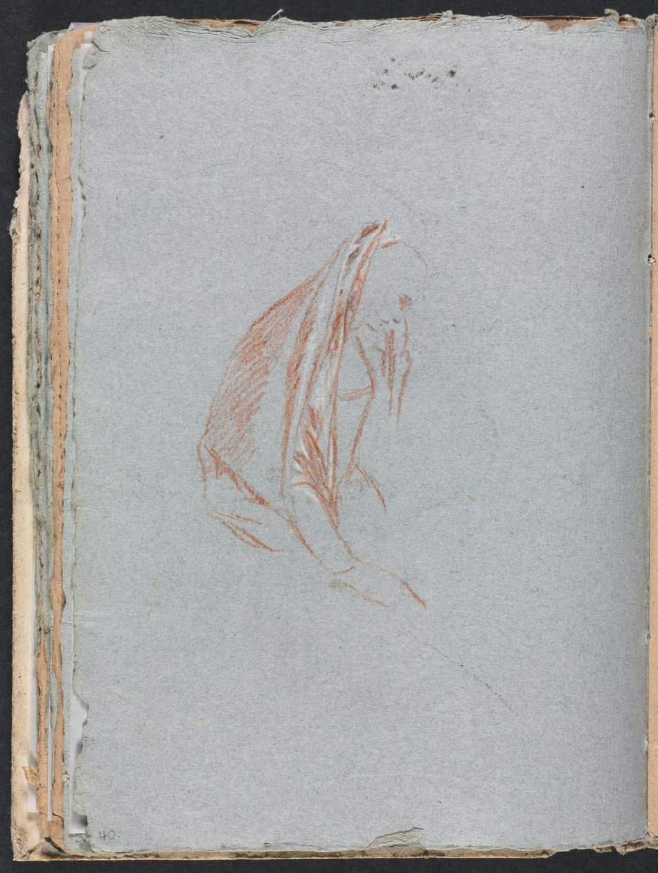 Carnet de croquis de Vérone : Figure féminine avec manteau page 40 - Francesco Lorenzi