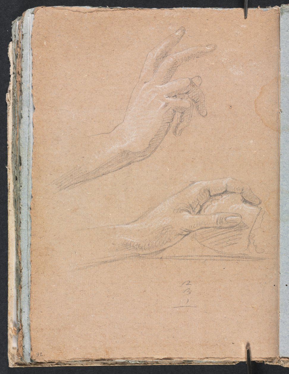 Carnet de croquis de Vérone : Mains page 92, 1760 - Francesco Lorenzi