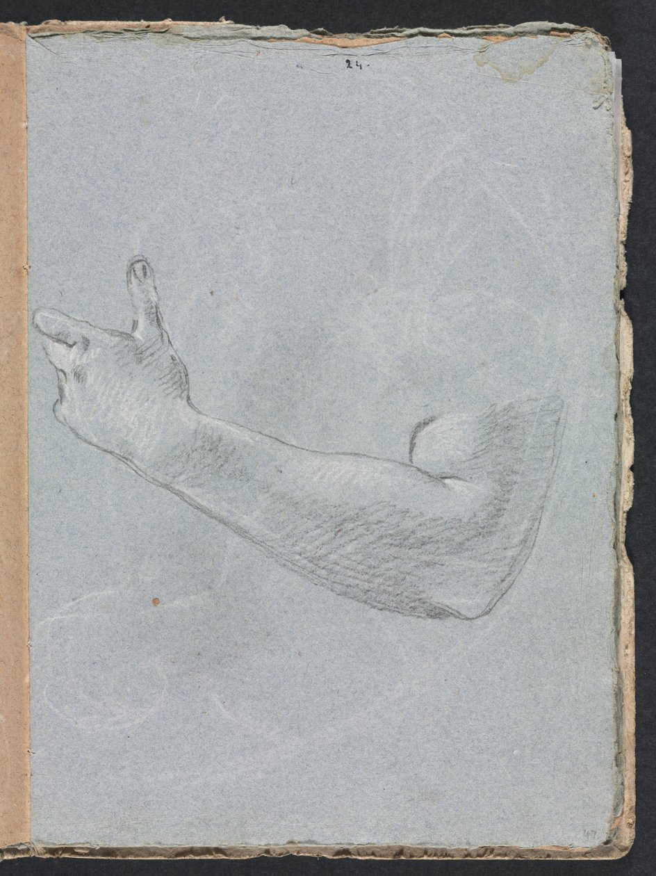 Carnet de croquis de Vérone : bras gauche et main page 47, 1760 - Francesco Lorenzi