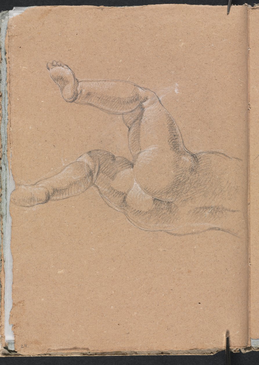 Carnet de croquis de Vérone : Putto moitié inférieure du corps page 24, 1760 - Francesco Lorenzi