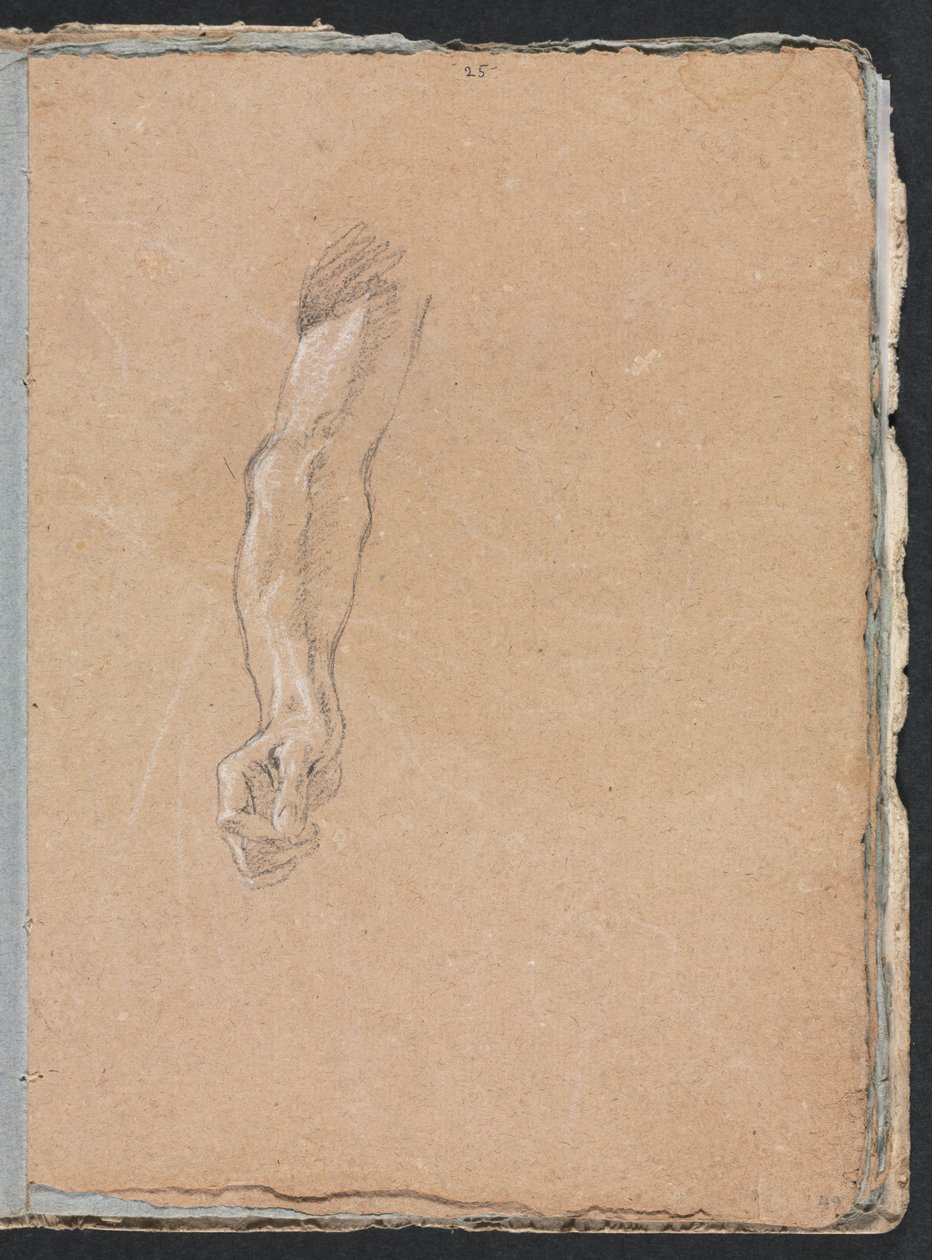 Carnet de croquis de Vérone : Bras droit et main page 49, 1760 - Francesco Lorenzi