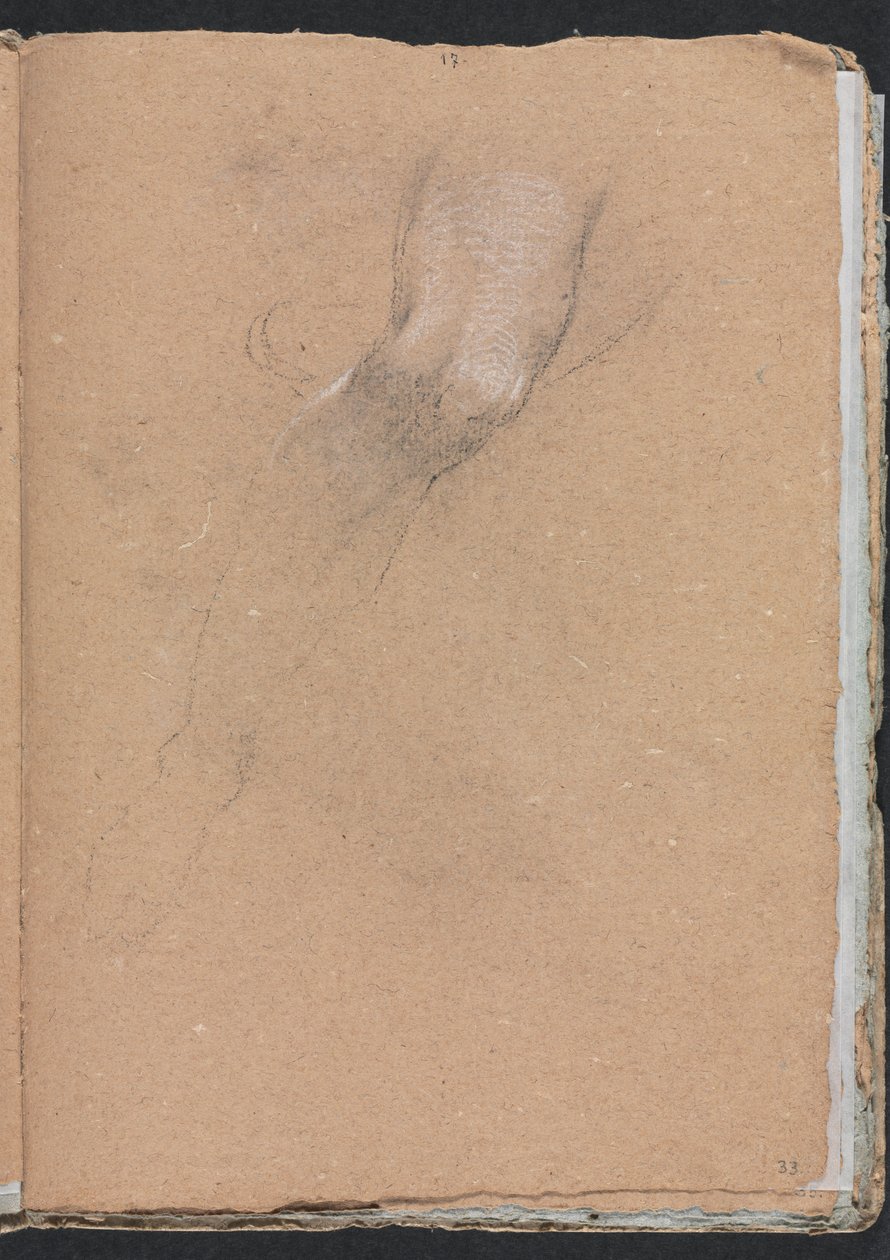 Carnet de croquis de Vérone : Jambe droite page 33, 1760 - Francesco Lorenzi