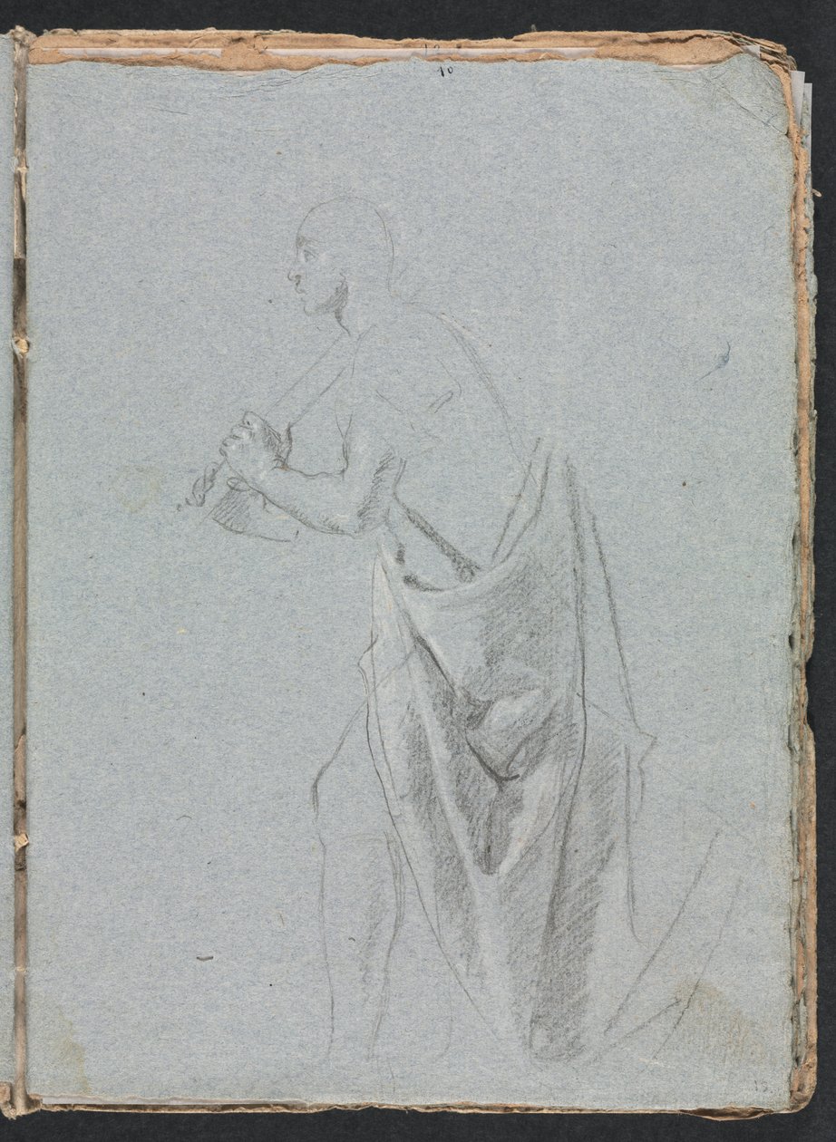 Carnet de croquis de Vérone : Homme debout avec draperie (page 19) - Francesco Lorenzi