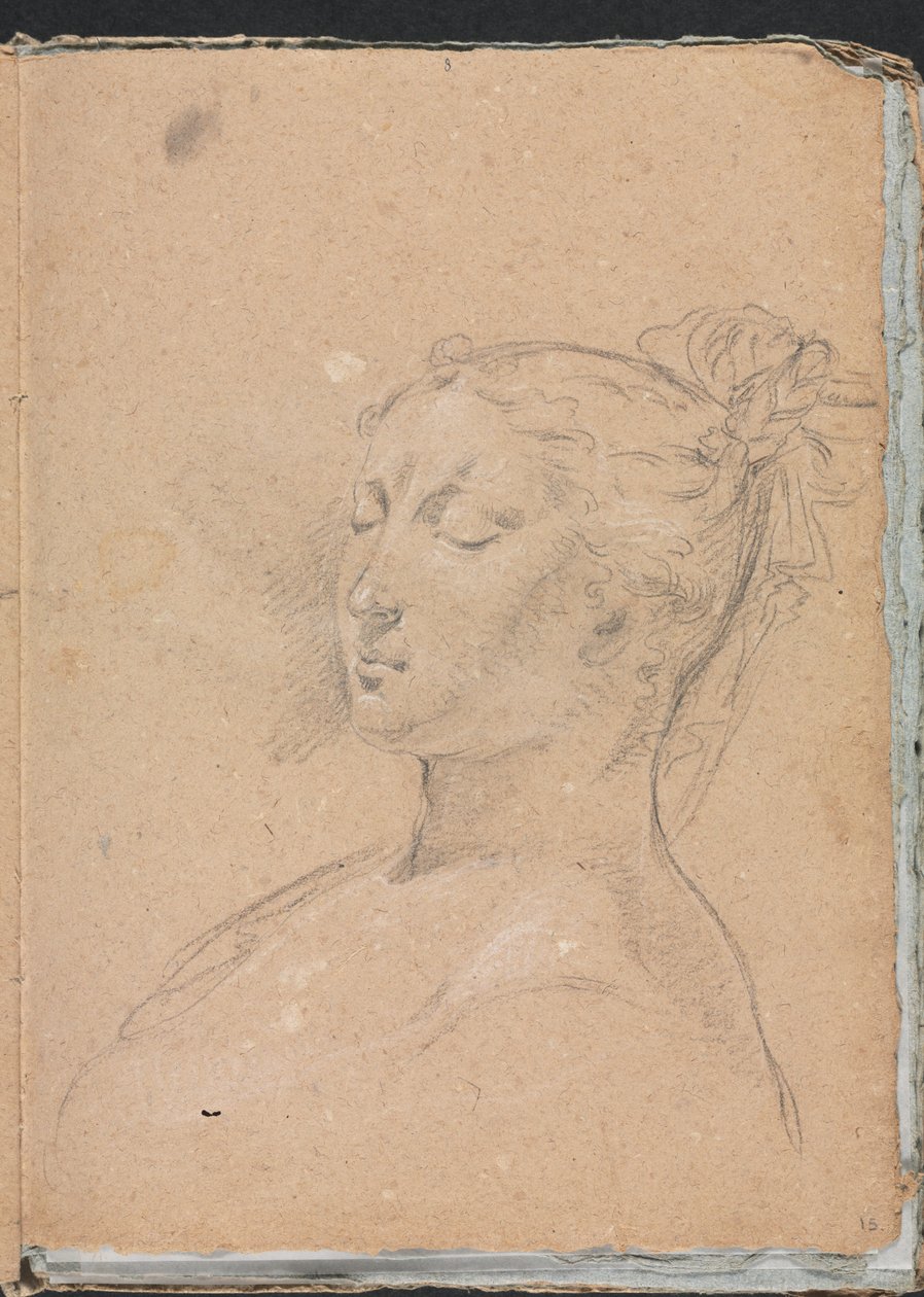 Carnet de croquis de Vérone : Femme aux yeux fermés, page 15 - Francesco Lorenzi