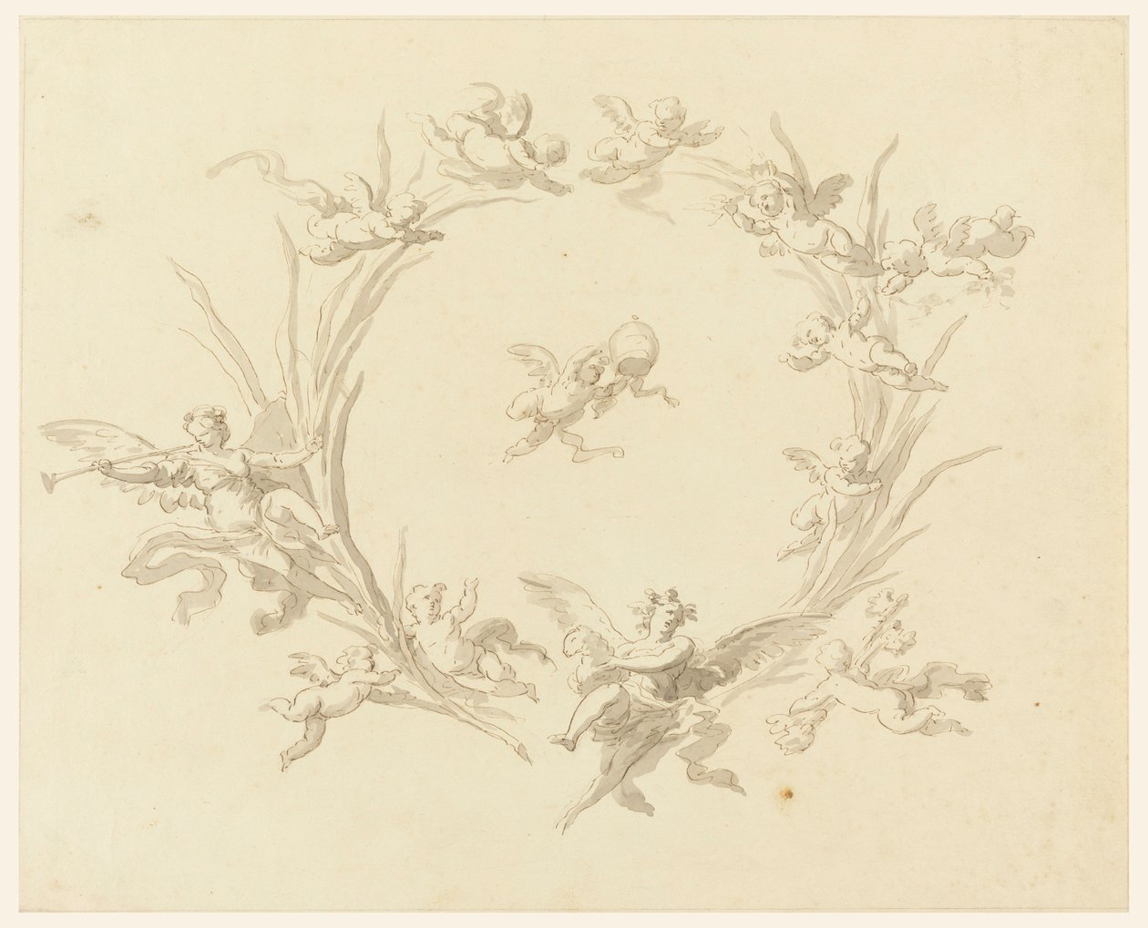 Étude pour la décoration de fresque, Palais du Quirinal, Rome, 1815-1816 - Francesco Manno
