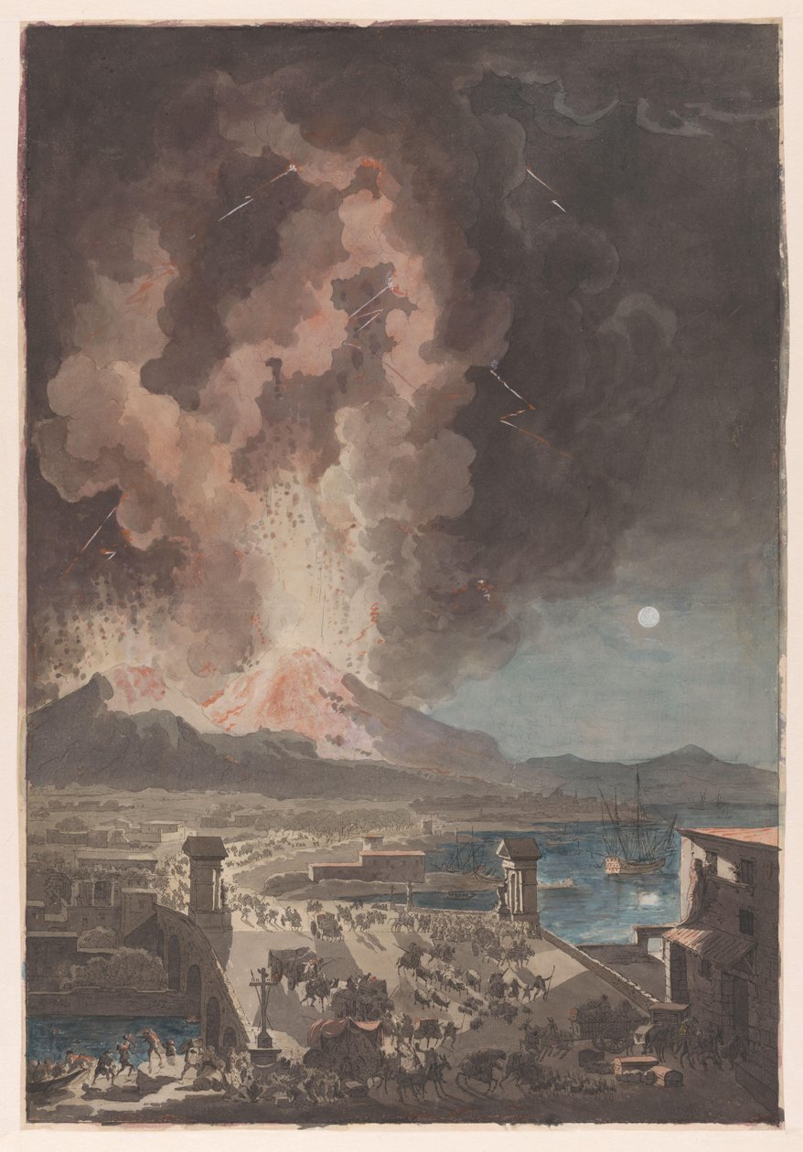 Éruption du Vésuve, vue depuis le Ponte della Maddalena à Naples - Francesco Piranesi
