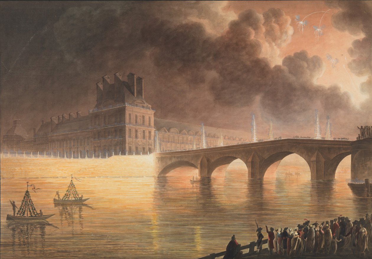 Fête pour la Paix Générale donnée à Paris le 18 Brumaire. Pont Royal - Francesco Piranesi