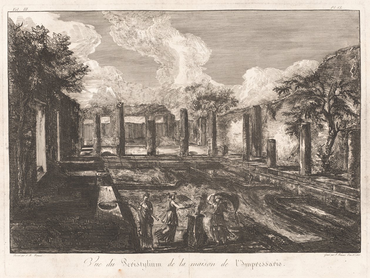Vue du Péristyle de la maison de l