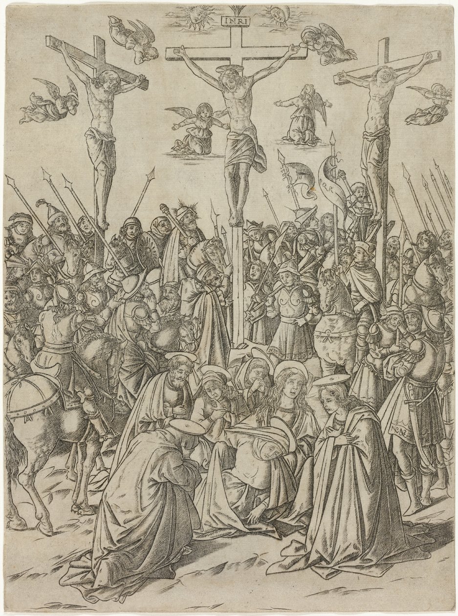 La Crucifixion avec les deux voleurs, planche dix de la Vie de la Vierge et du Christ - Francesco Rosselli