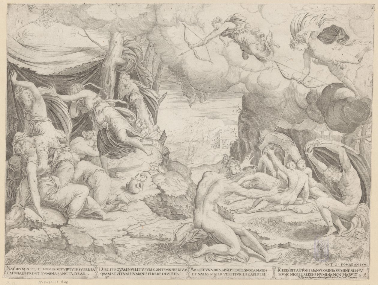 Apollon et Diane tuant les enfants de Niobé - Francesco Salviati