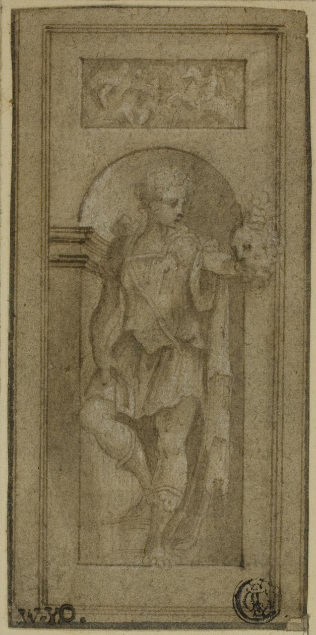 Niche Statue de David avec la tête de Goliath - Francesco Salviati