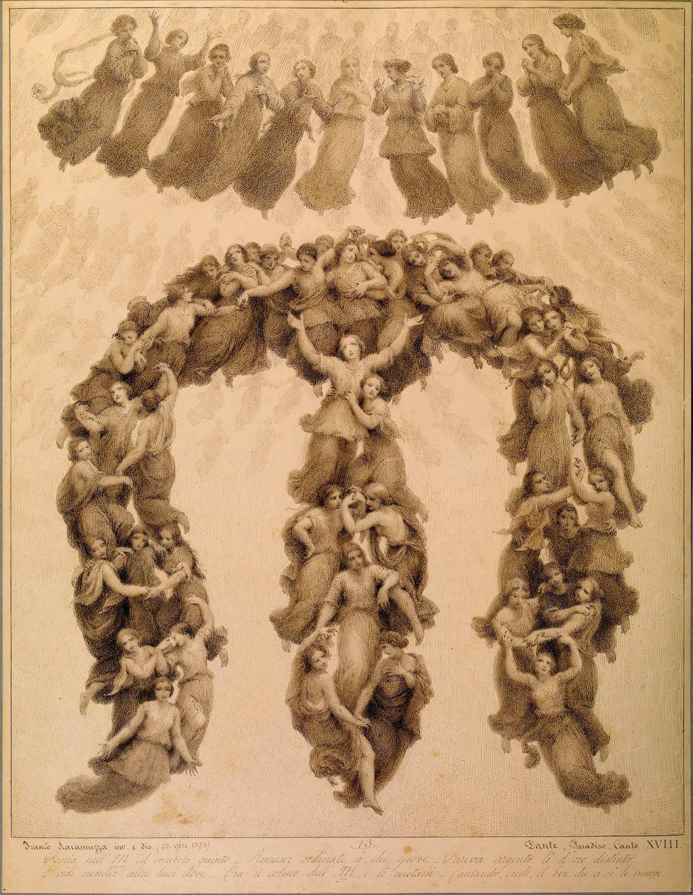 Illustration de la Divine Comédie de Dante Alighieri Paradiso chant XVIII - Francesco Scaramuzza