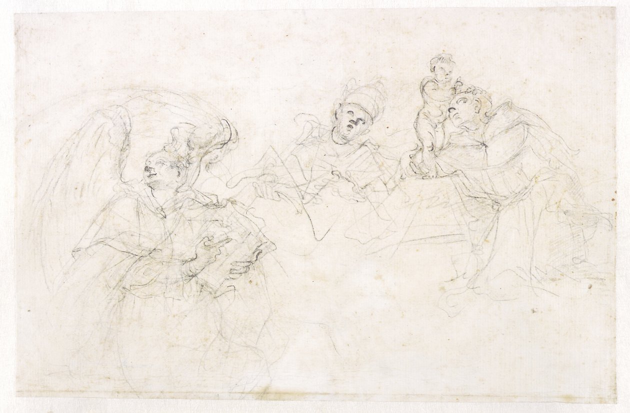 Trois saints : St Vincent Ferrier, un pape et St Antoine de Padoue - Francesco Solimena