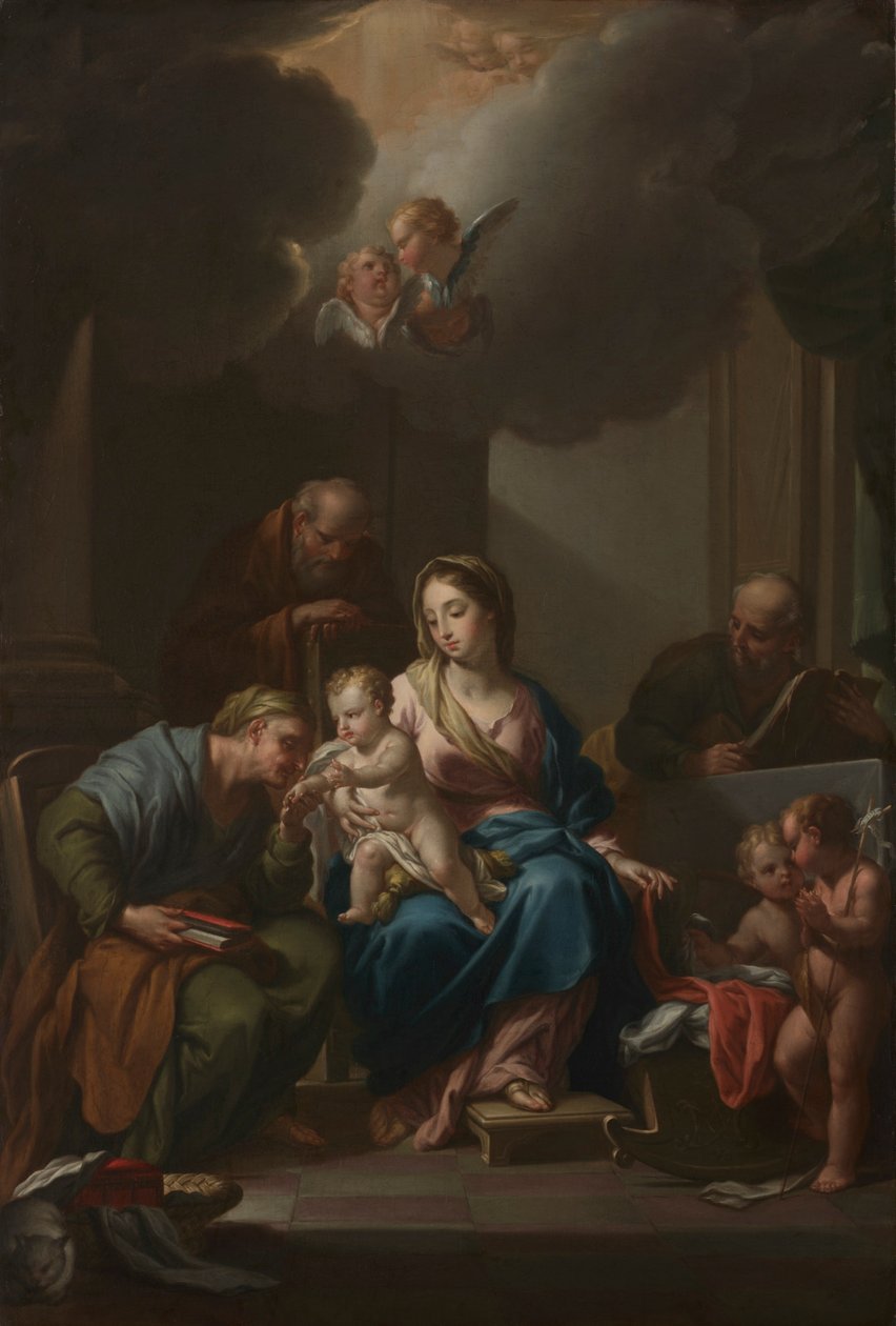 Esquisse de présentation pour La Sainte Famille avec les saints Anne, Joachim et Jean-Baptiste, vers 172 - Francesco Trevisani