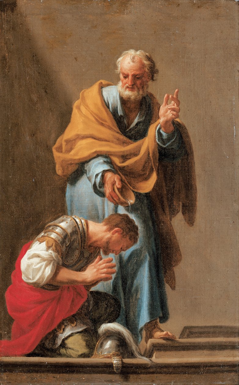 Saint Pierre baptisant le centurion Corneille - Francesco Trevisani