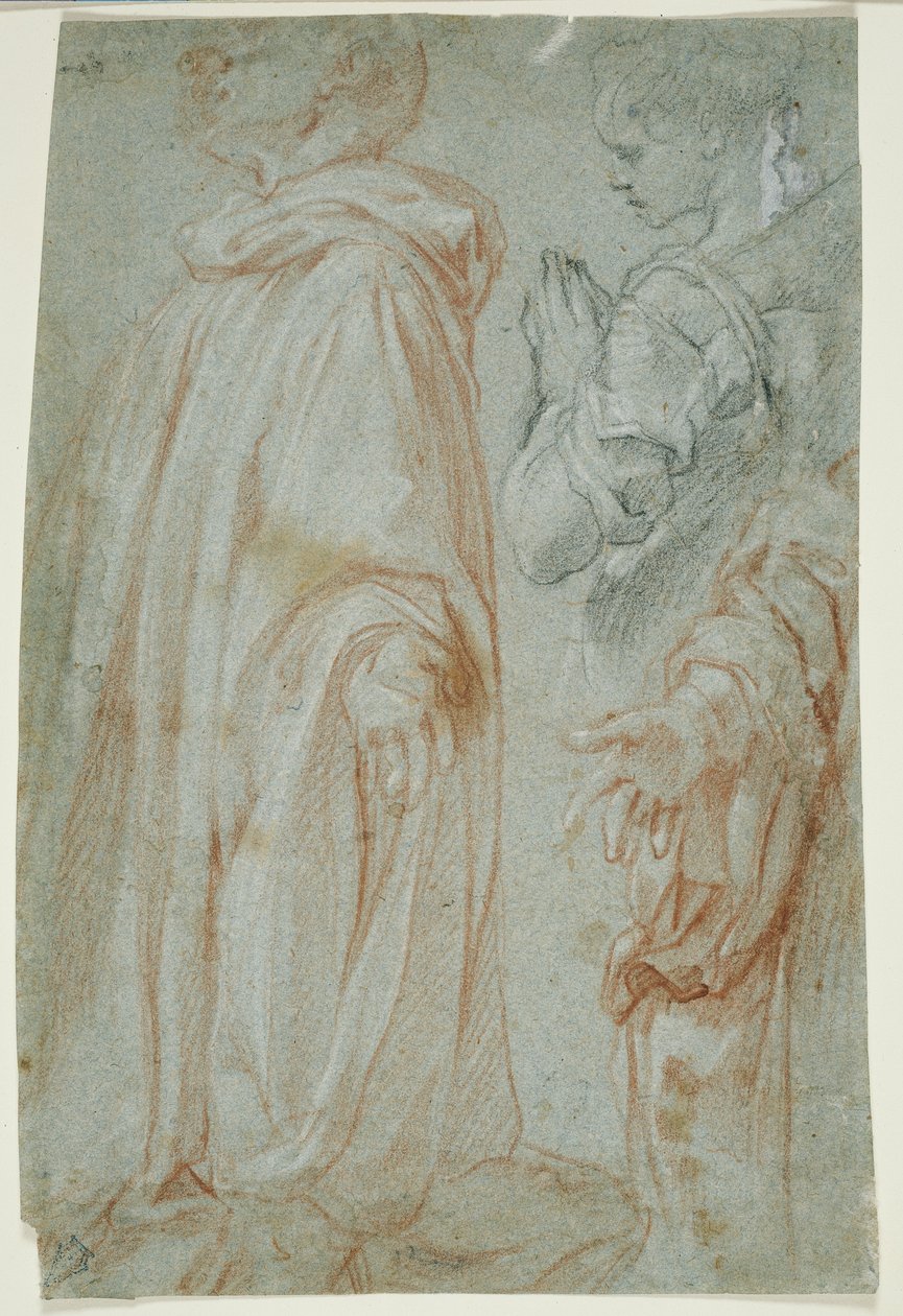 Trois études pour le Christ ressuscité adoré par une sainte femme et San Silvestro Gozzalini - Francesco Vanni