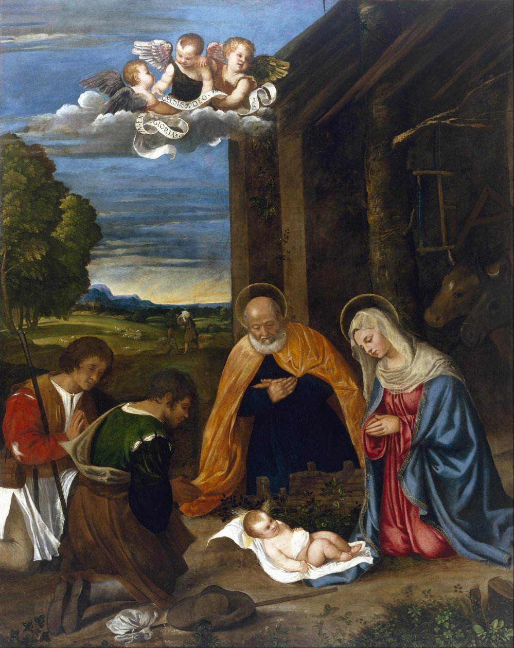La Nativité avec les bergers - Francesco Vecellio