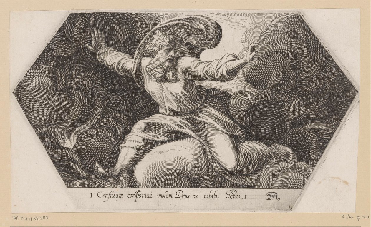 Dieu séparant la lumière des ténèbres - Francesco Villamena